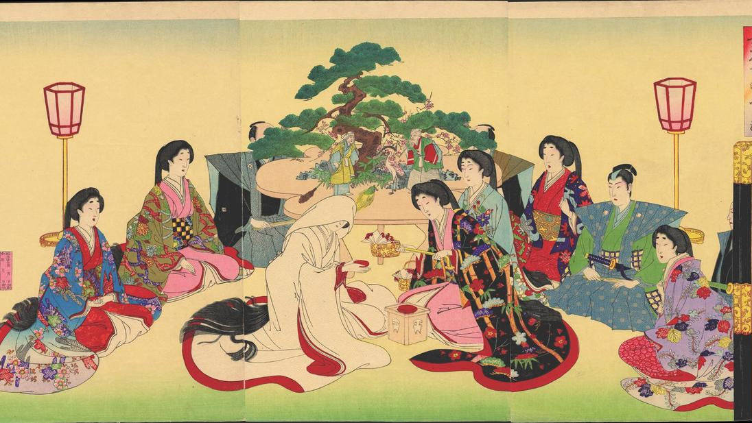 Тоёхара Тиканобу. Свадебный обряд сан сан ку до 1894 