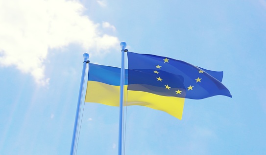 Флаги Украина и ЕС