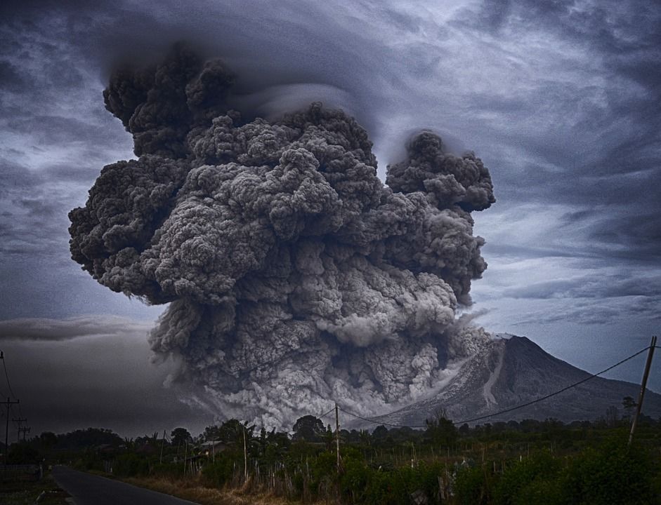 пепел, вулкан, извержение