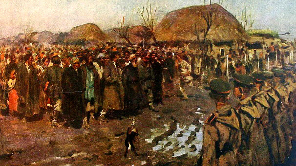 Иванов С.В. Бунт в деревне. 1889 год. Фрагмент.