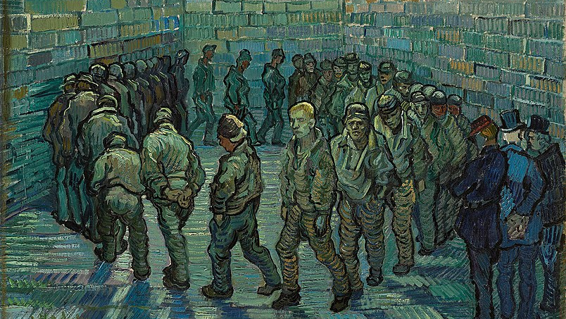 Винсент ван Гог. Прогулка заключенных (фрагмент). 1890