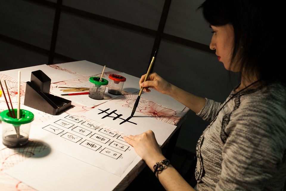 каллиграфия, япония, иероглиф