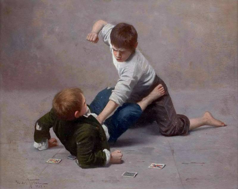 Генрих Вильгельм Трюбнер. Дерущиеся мальчики. 1872