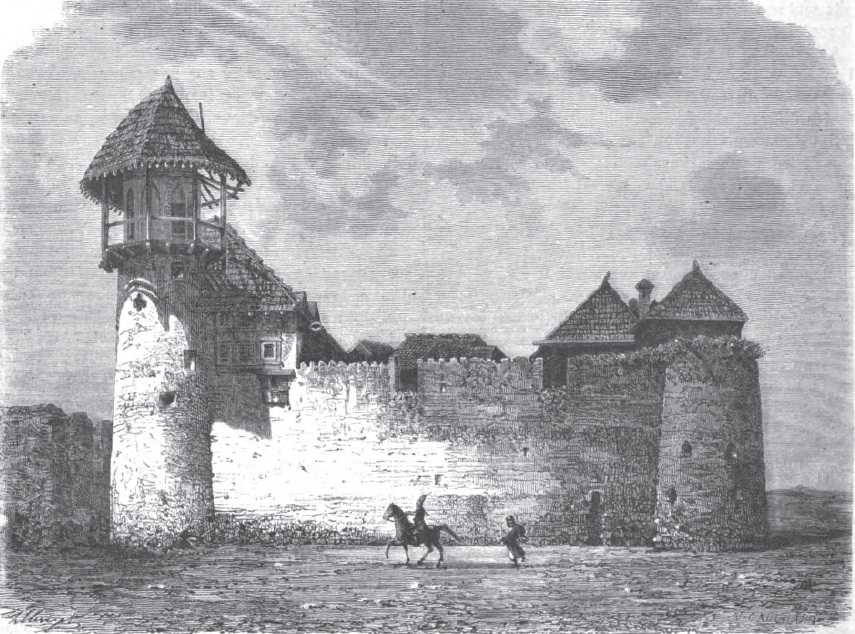 Северо-западная часть Шушинской крепости. рисунок Клерже по зарисовке Василия Верещагина. 1869