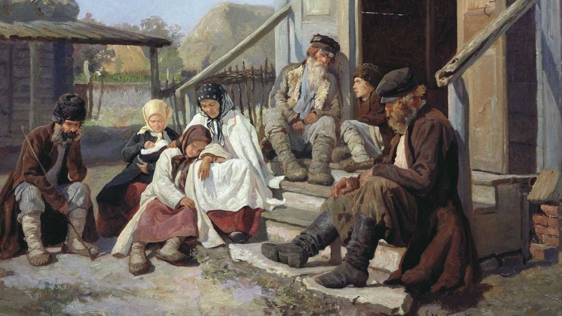 Загорский Н.П., У земской больницы. 1886