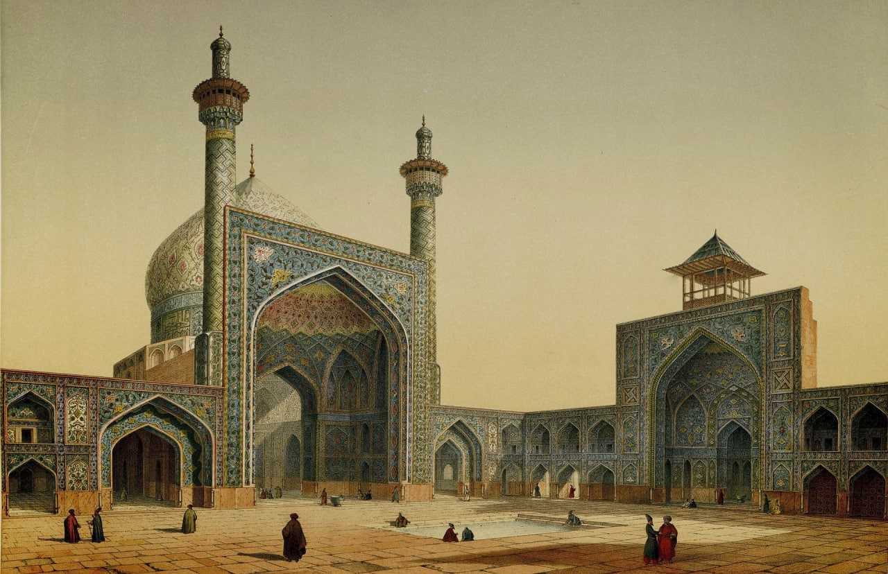 Эжен Фланден. Мечеть Имама в Исфахане. 1840
