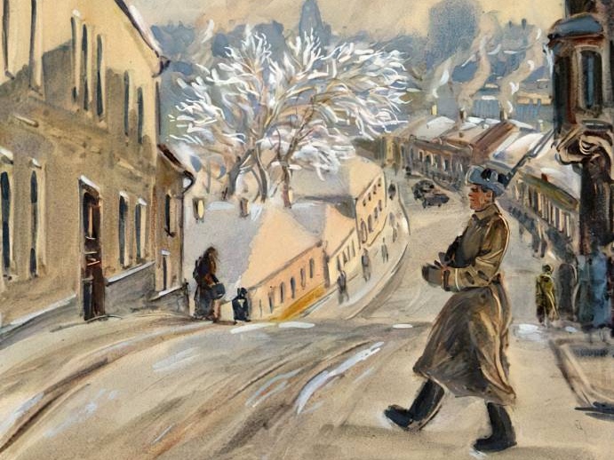 Сергей Расторгуев. атруль на улицах Москвы. 1941