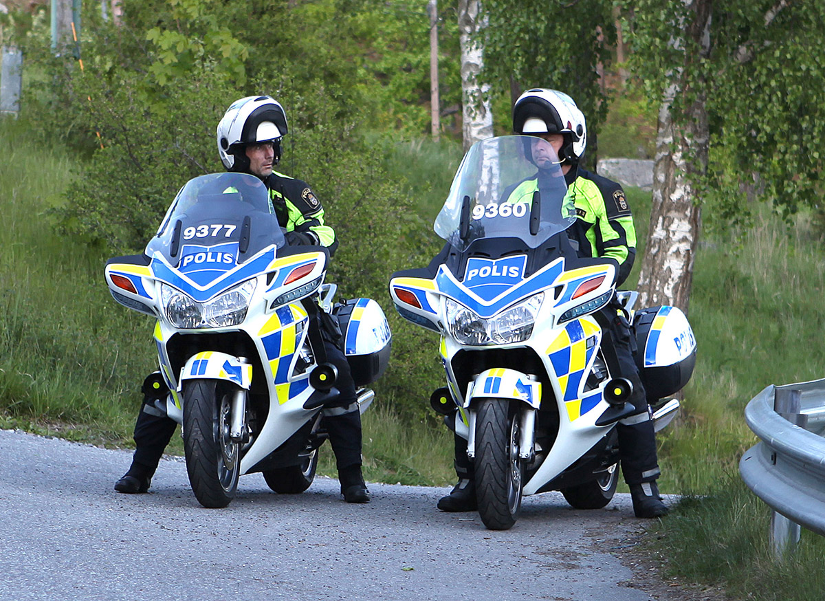 Шведские полицейские на мотоциклах