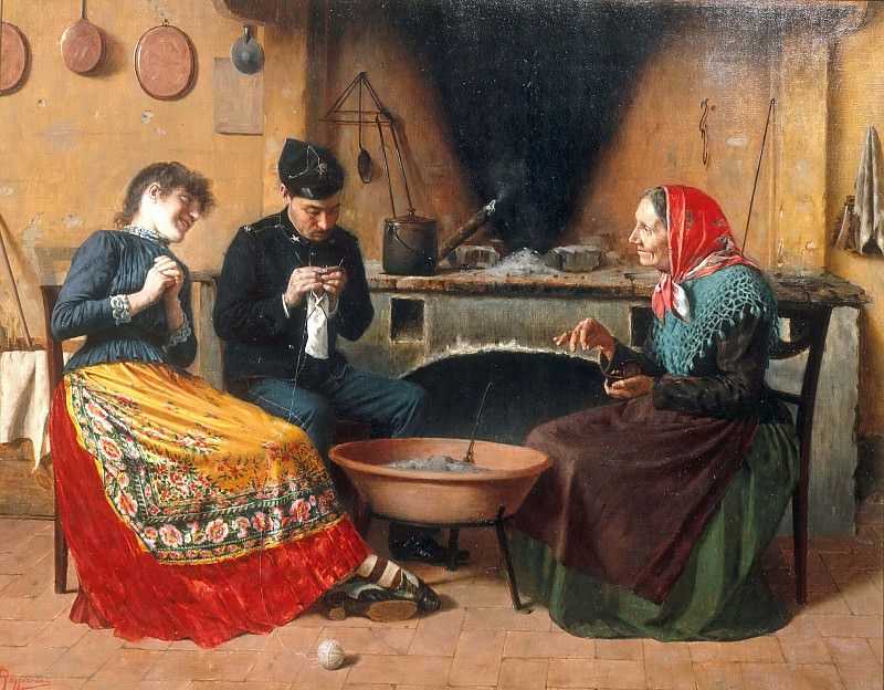 Витторио Реджианини. Обучение вязанию. 1890