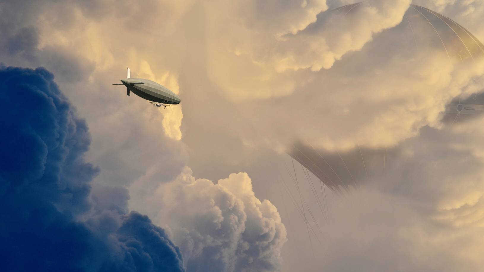 Дирижабль в облаках