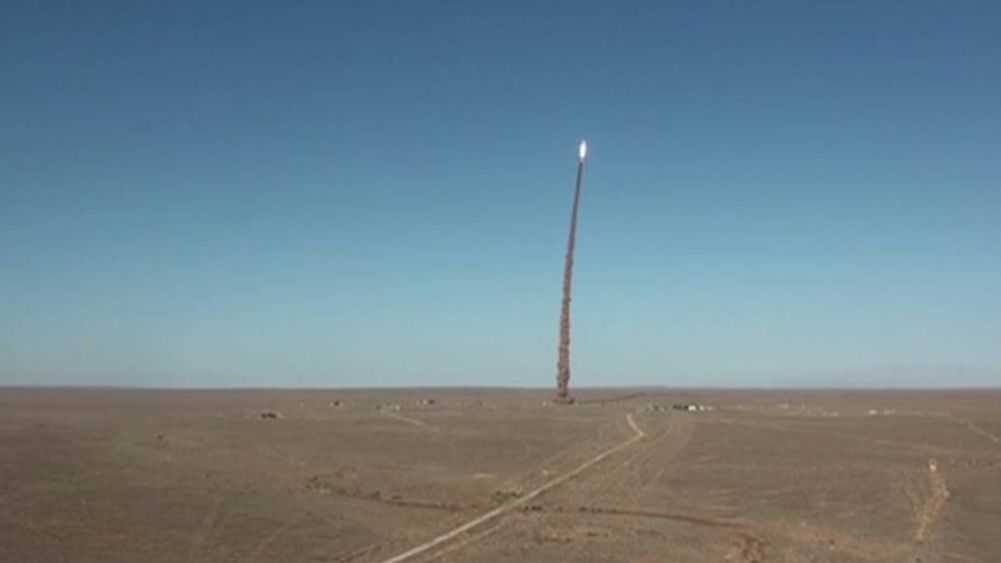 Пуск противоракеты из видео Министерства обороны РФ