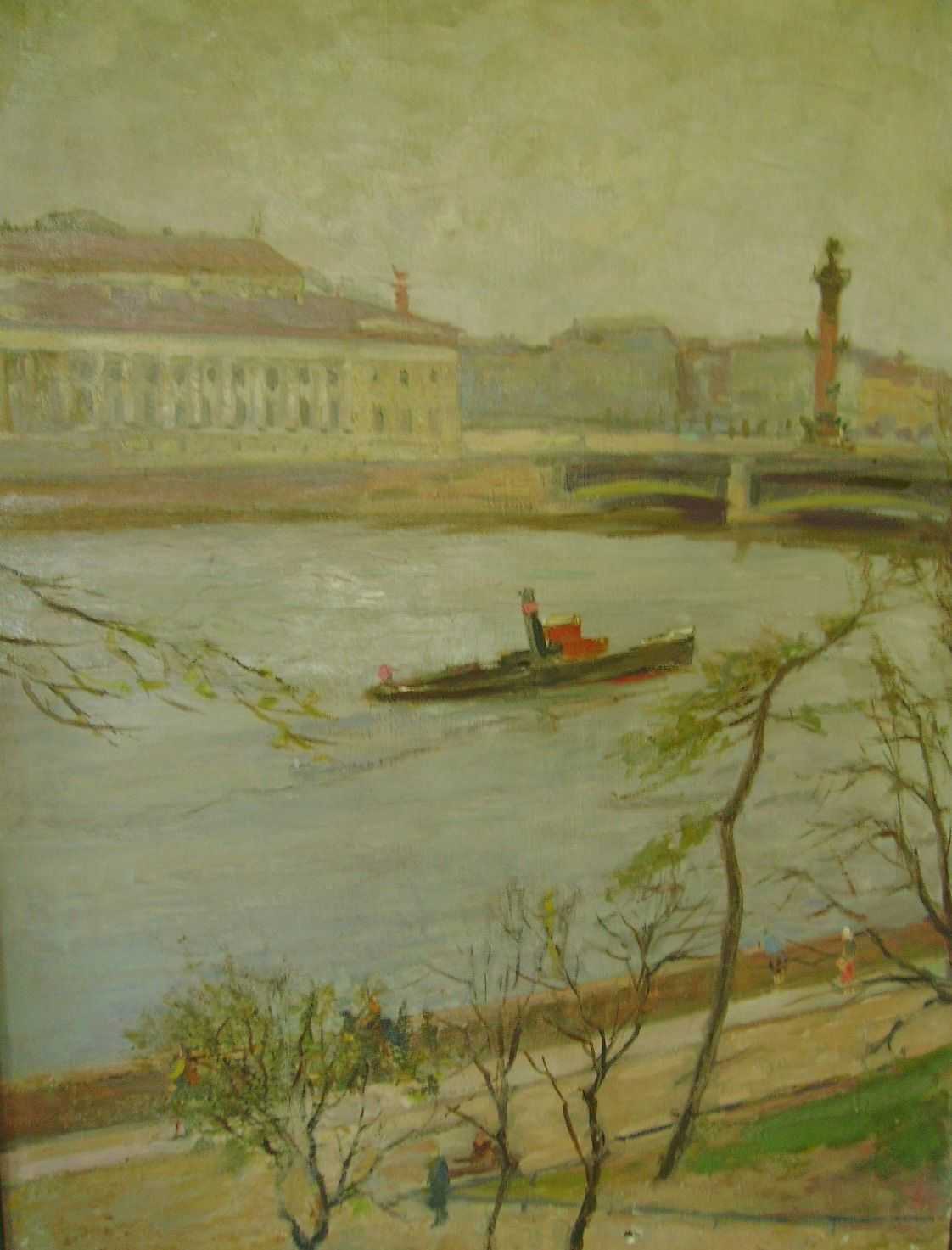 Нева с рострой. 1956. 