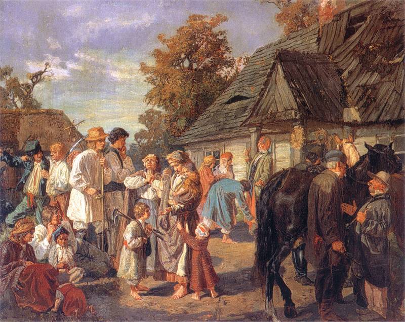 Йозеф Хельмонский. Выдача оплаты (суббота на фольварке). 1869 год