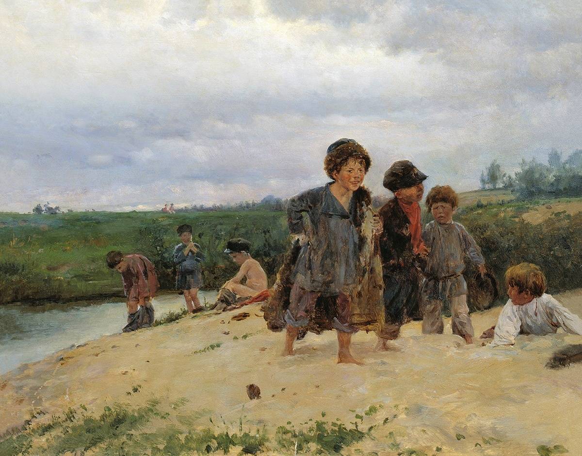 Владимир Маковский. От дождя. 1887