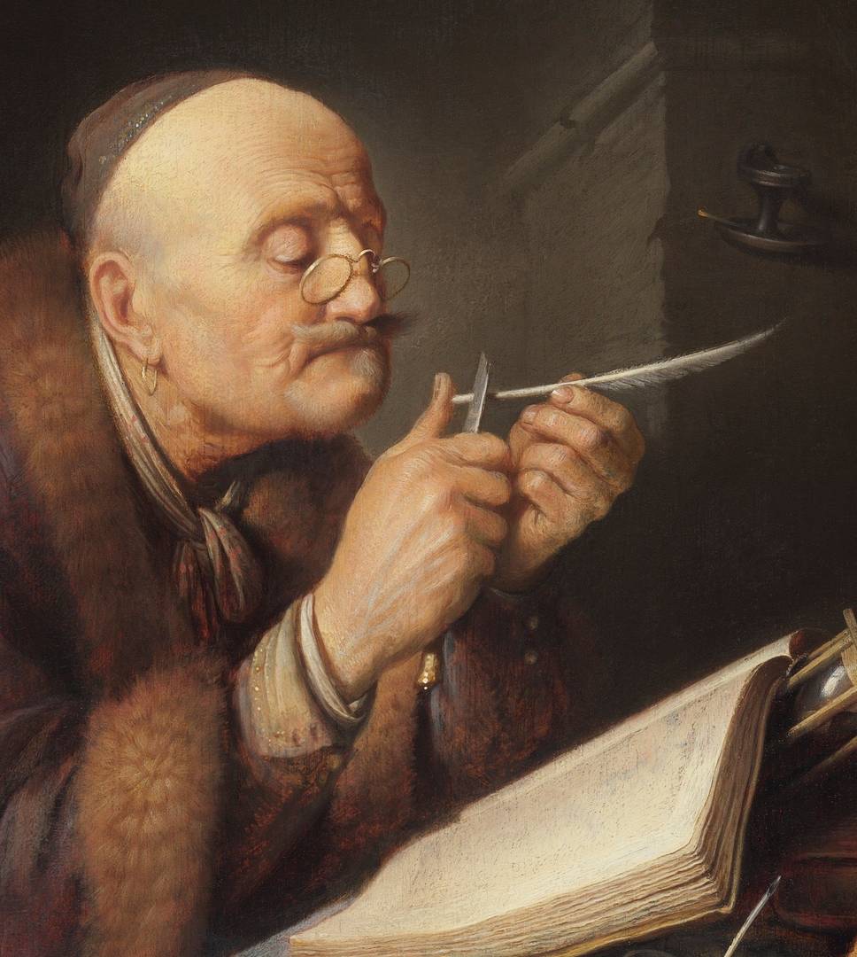 Герард Дау. Ученый, затачивающий перо. 1633