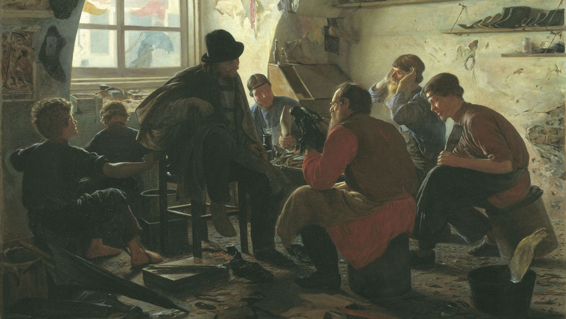 Я. С. Башилов. В мастерской сапожника. 1871