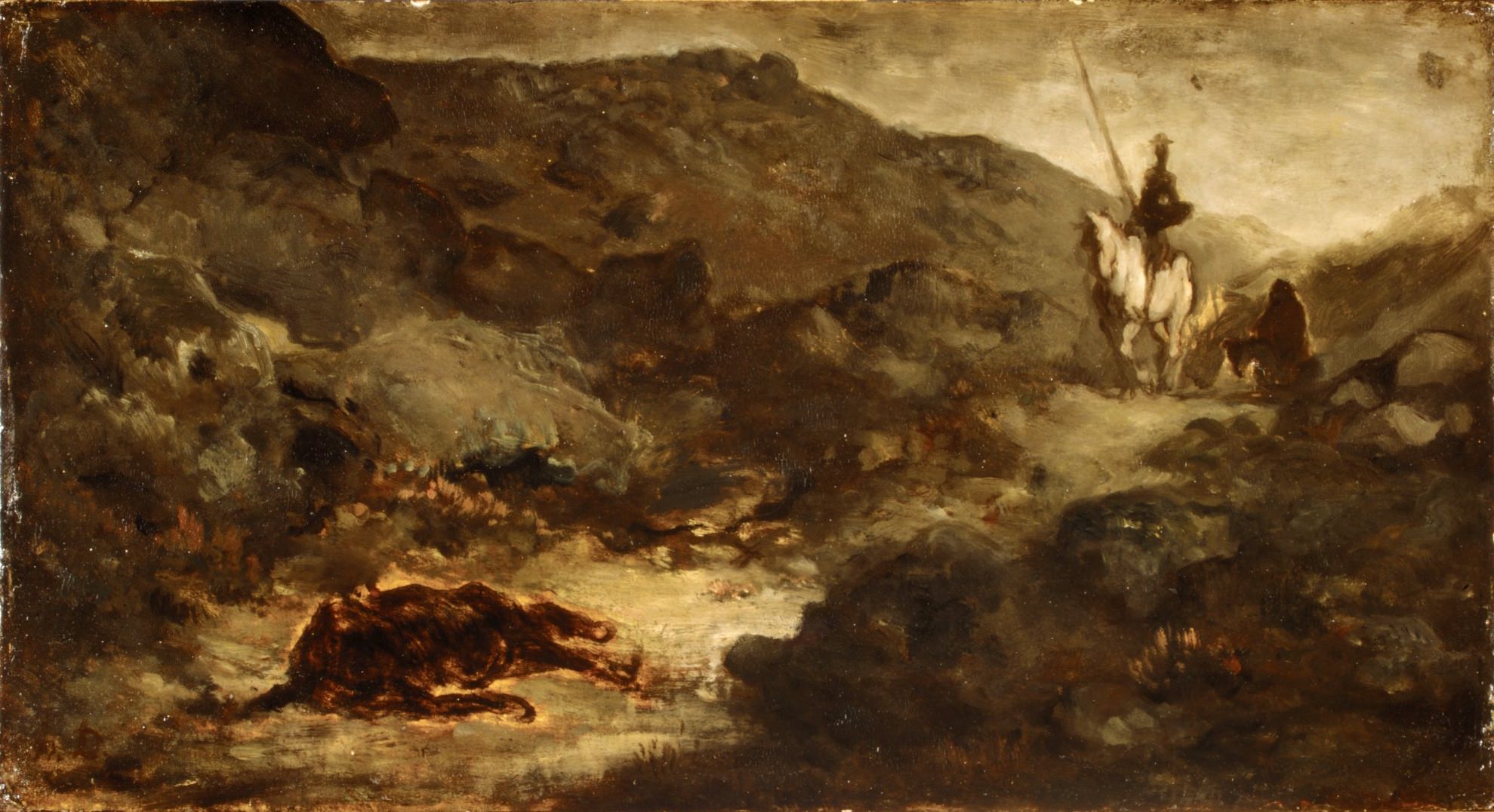 Оноре Домье. Дон Кихот и мертвый мул. 1864