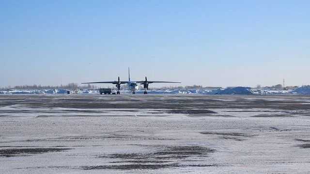 Взлётная полоса зимой, Хабаровск