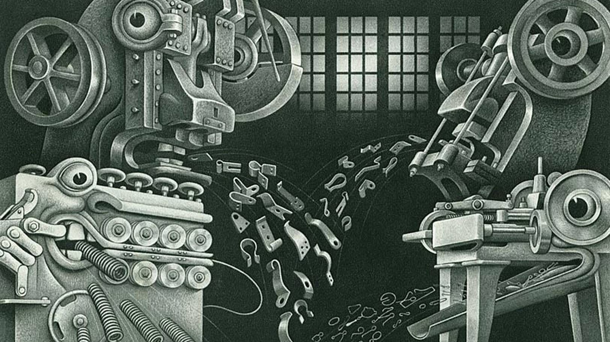 Борис Арцыбашев. Роботы (фрагмент).1930-е