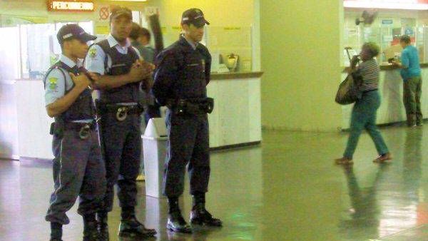 Brazilian Police at Bus Station