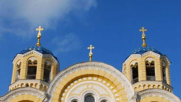 Купола Владимирского собора (Киев) - главный храм УПЦ КП