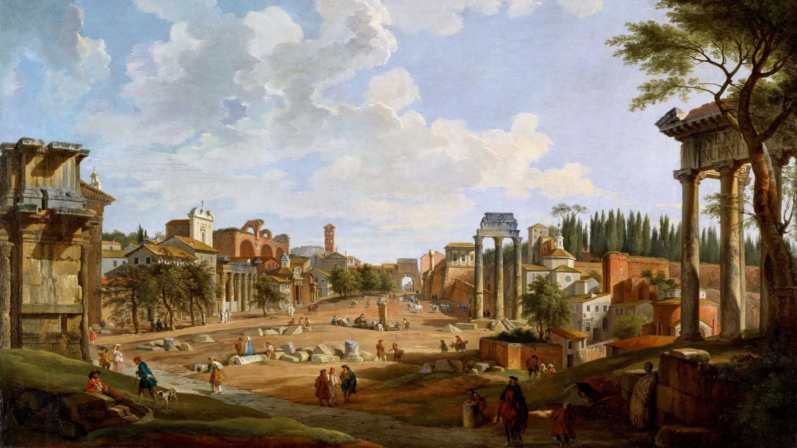 Джованни Паоло Панини. Вид римского форума(фрагмент). 1740