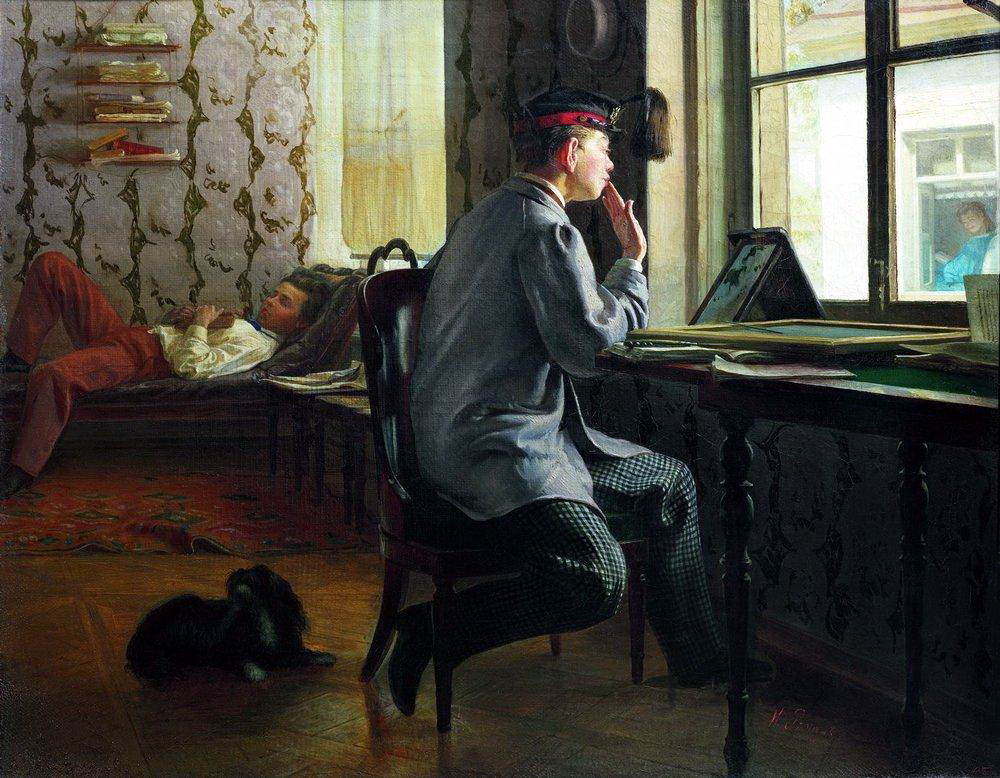 Илья Ефимович Репин. Приготовление к экзамену. 1864