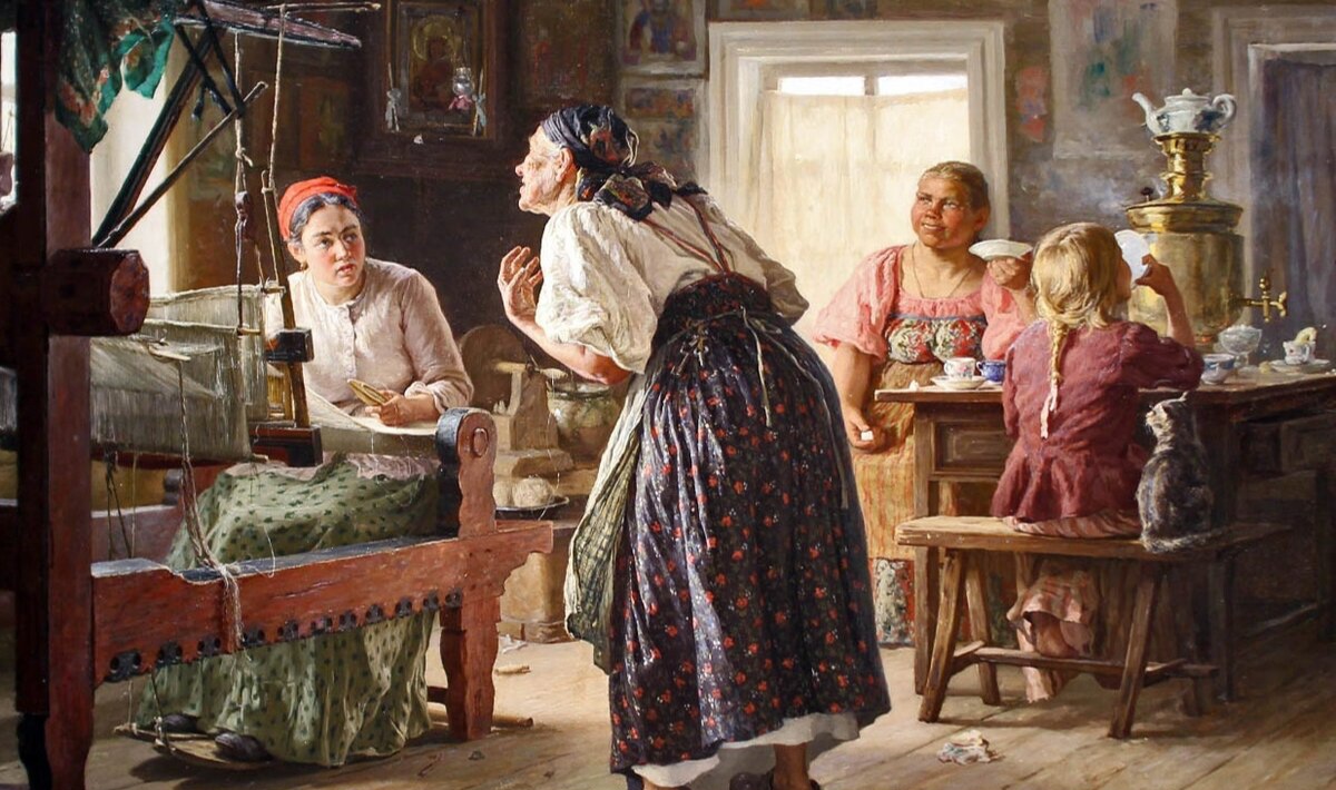 Василий Максимов. Лихая свекровь (фрагмент). 1893