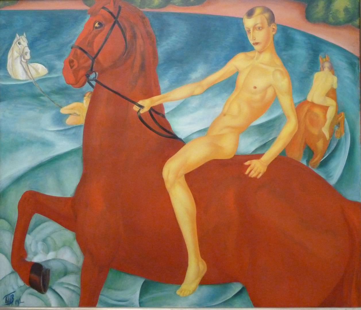 Кузьма Петров-Водкин. Купание красного коня (фрагмент)