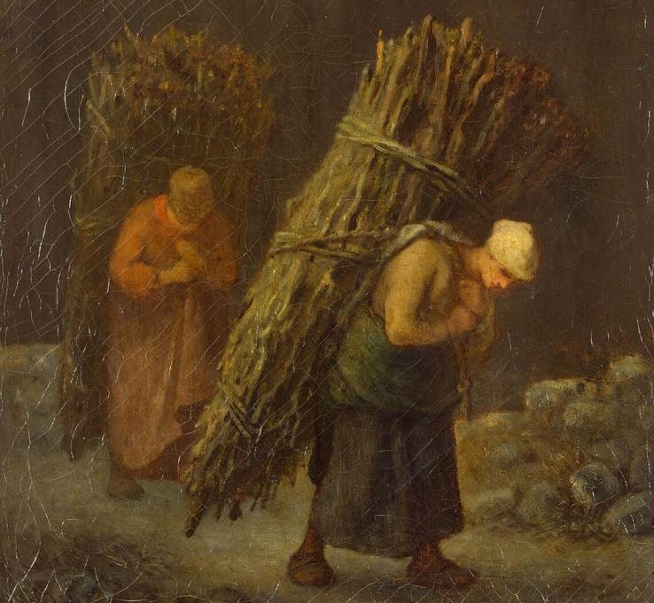 Жан-Франсуа Милле. Крестьянки с хворостом (фрагмент). Ок. 1858