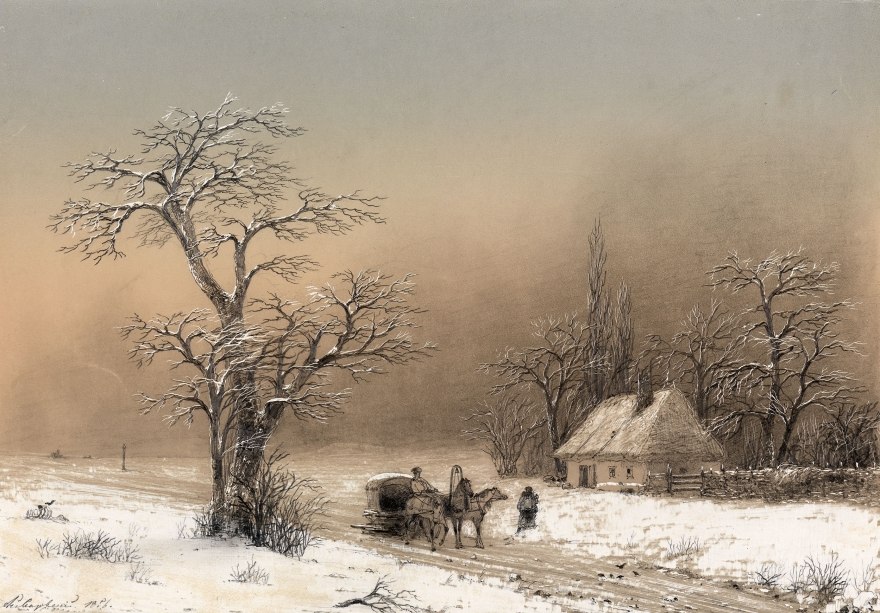 Иван Айвазовский. Зимний пейзаж. 1856