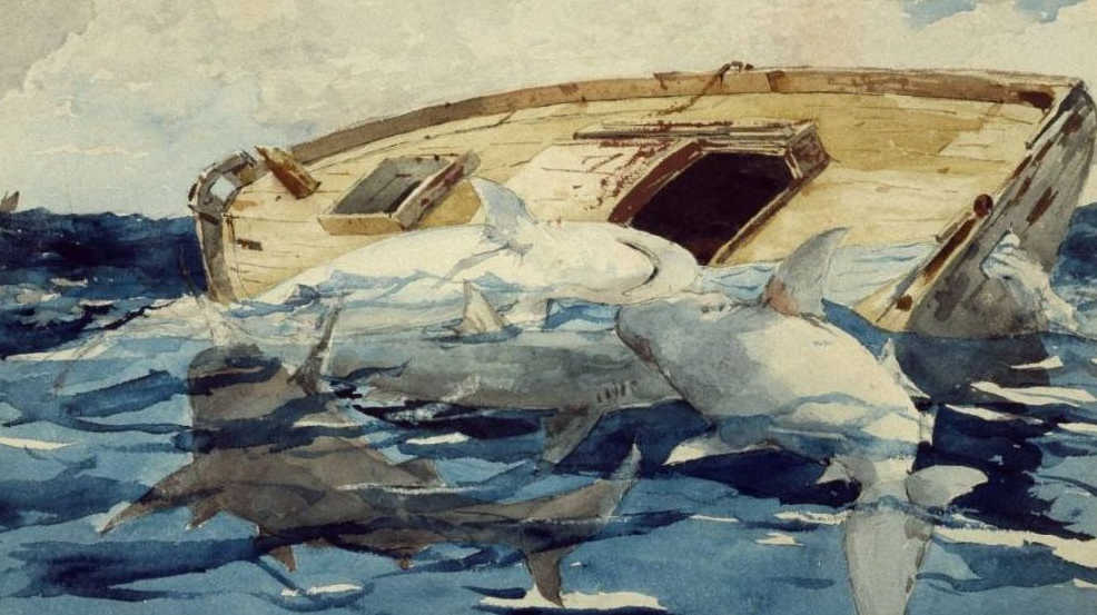 Уинслоу Хомер. Тонущая лодка (фрагмент).1885