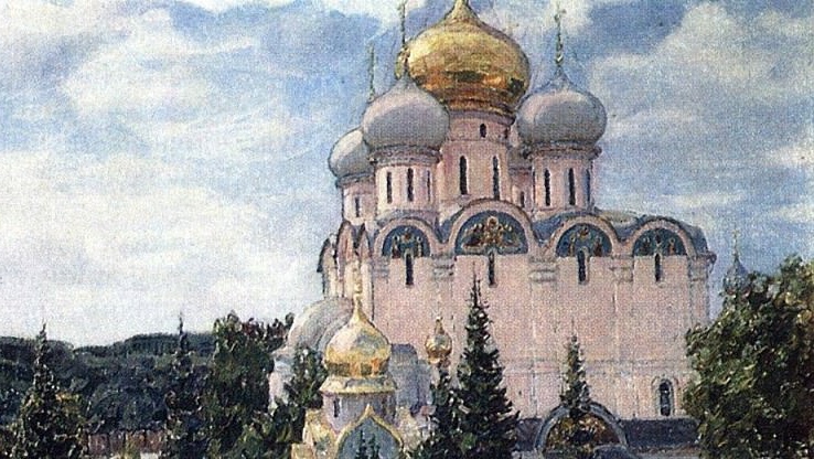 Аполлинарий Васнецов. Новодевичий монастырь (фрагмент). 1926