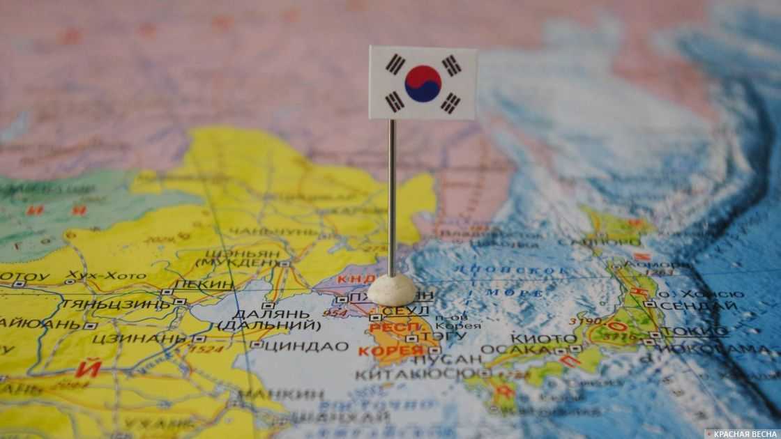Южная Корея на карте мира