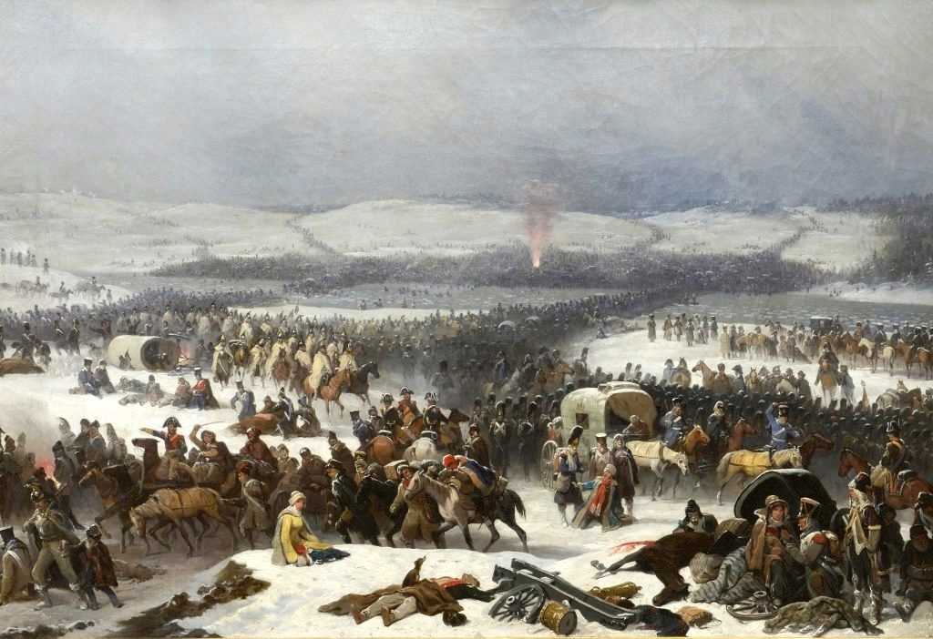 Януарий Суходольский. Переход армии Наполеона через Березину. Около 1859