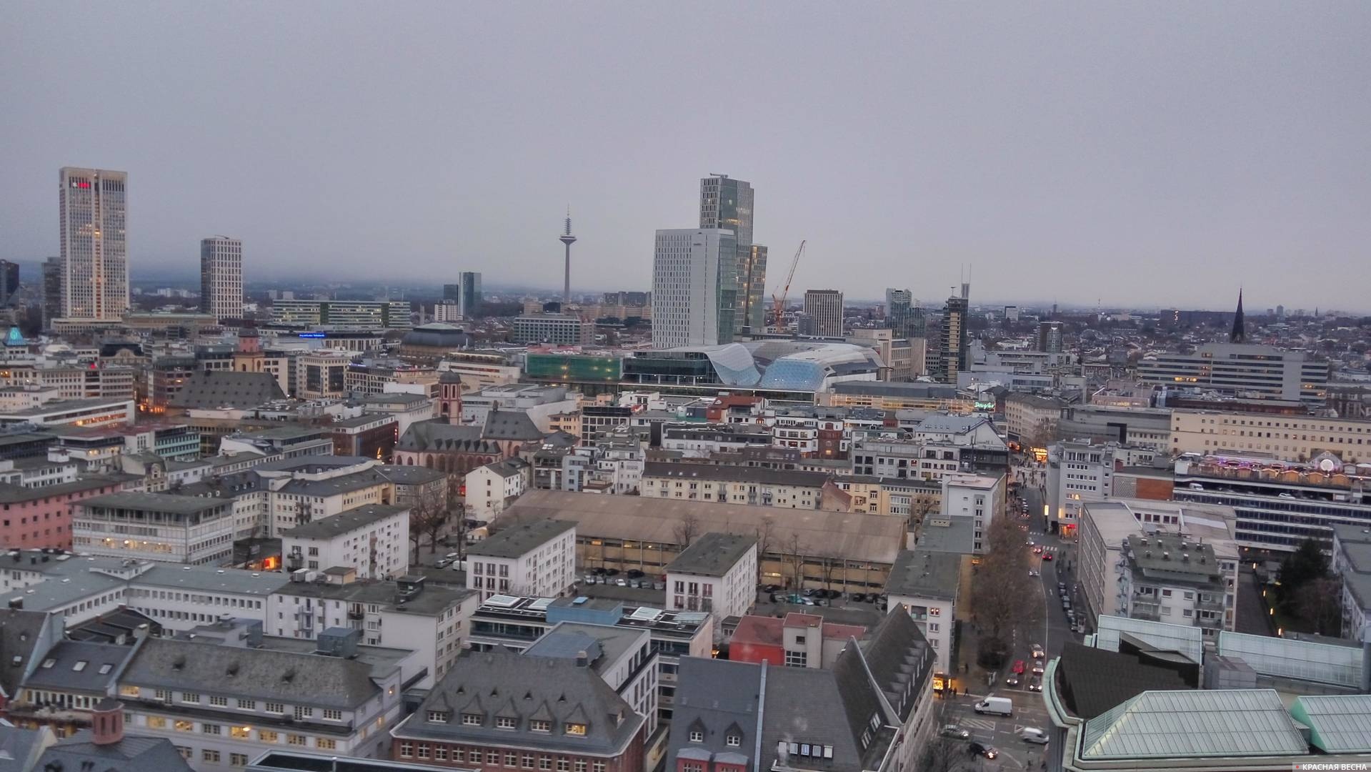 Германия Франкфурт панорама телебашня