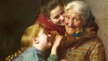 Gaetano Bellei. Бабушка и внучата