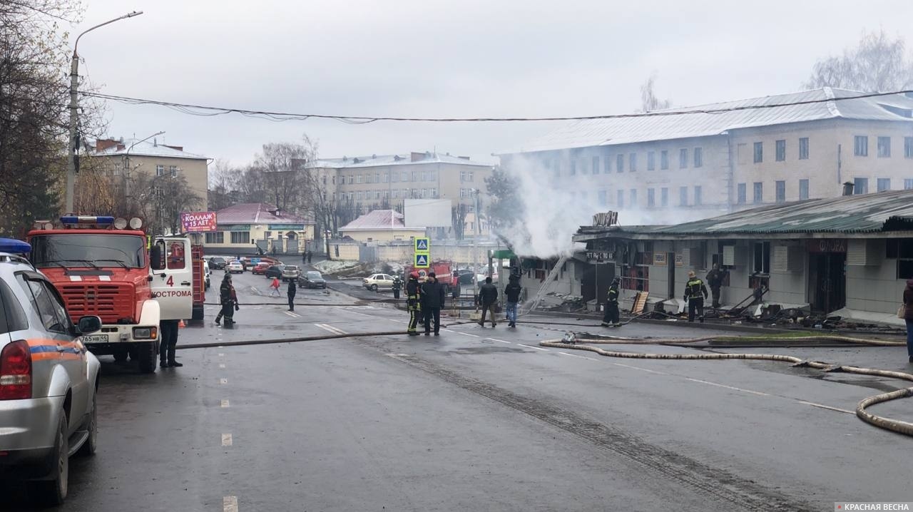 Сгоревшее кафе «Полигон». Кострома