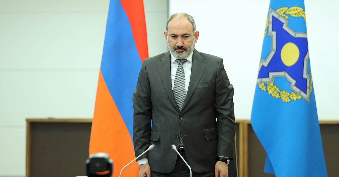 Премьер-министр Армении Никол Пашинян на сессии Совета коллективной безопасности ОДКБ