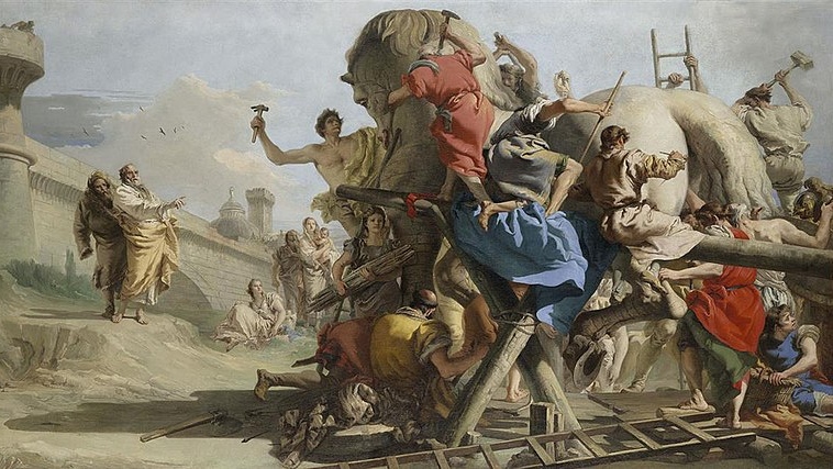 Джованни Доминико Тьеполо. Строительство Троянского коня. Ок.1773–1774