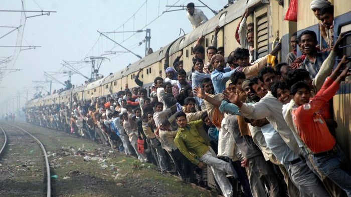 Пассажиры поезда. Индия