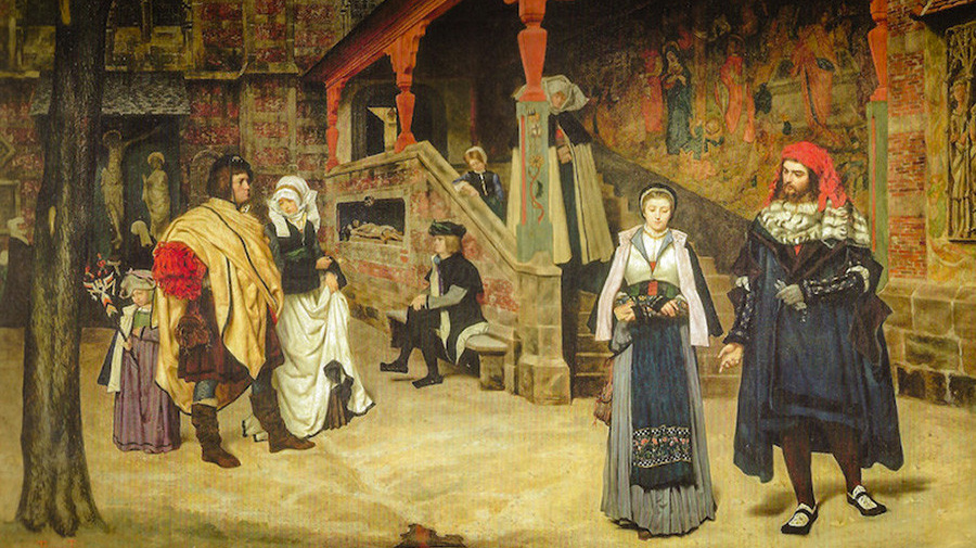 Джеймс Тиссо. Встреча Фауста и Маргариты (фрагмент). 1860