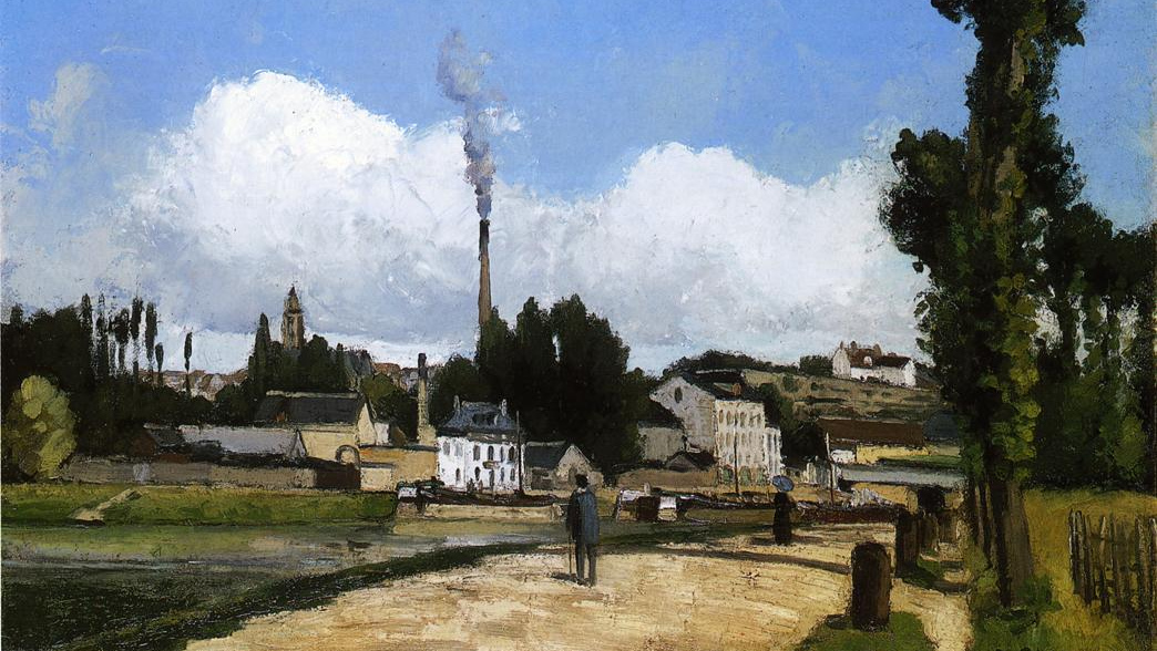 Камиль Писсаро. Пейзаж с фабрикой. 1867