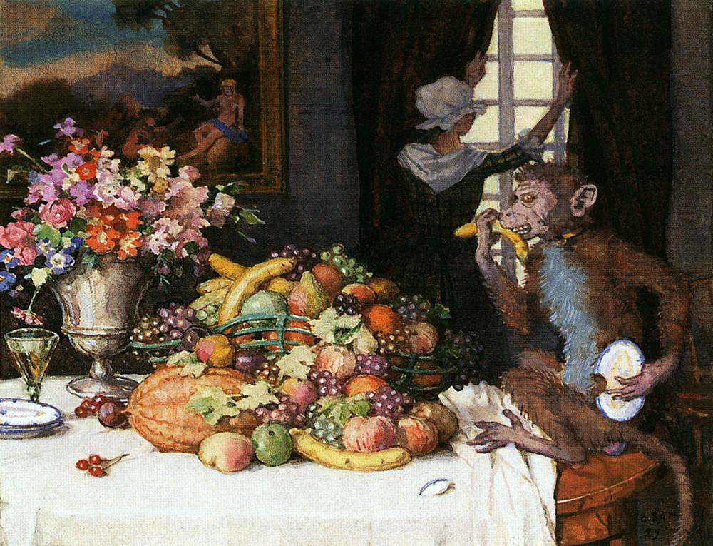 Константин Сомов. Жадная обезьянка. 1929