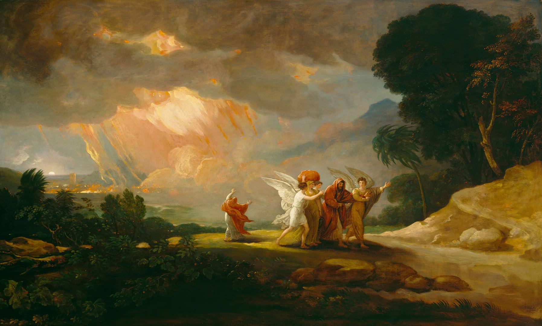 Бенджамин Уэст. Лот бежит из Содома. 1810