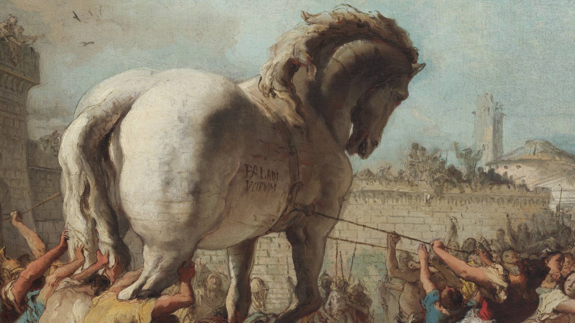 Джованни Доменико Тьеполо. Шествие Троянского коня в Трое (фрагмент). 1760