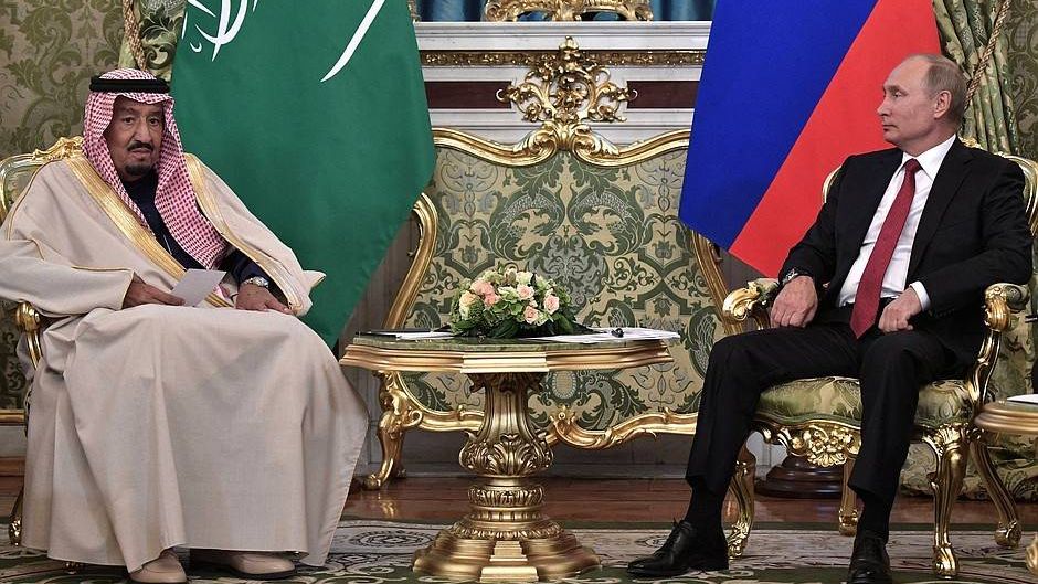 Встреча Владимира Путина с Королём Саудовской Аравии Сальманом Бен Абдель Азизом Аль Саудом