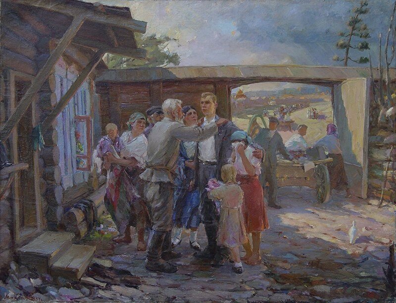 Михаил Манюков. Проводы на фронт. 1944