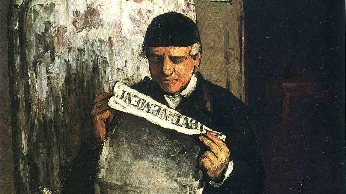 Поль Сезанн. Отец художника, читающий газету (фрагмент). XIX в.