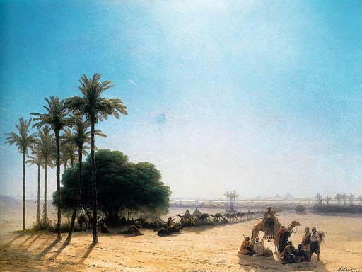Иван Айвазовский. Караван в оазисе. Египет. 1871